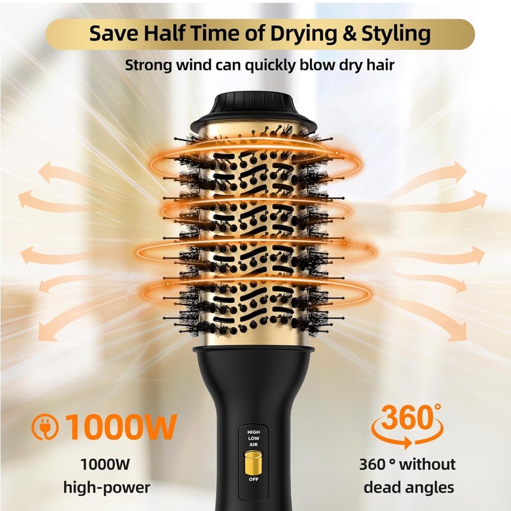 4-in-1 Hot Air Brush with Oval Barrel-Salon-Grade Styling Tool for All HairTypes - Picture 8 of 9